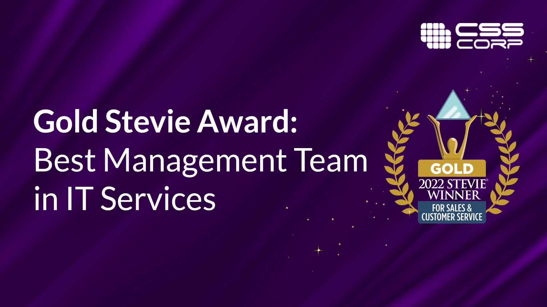 Movate (Formerly CSS Corp) wins Gold Stevie Award May 2022