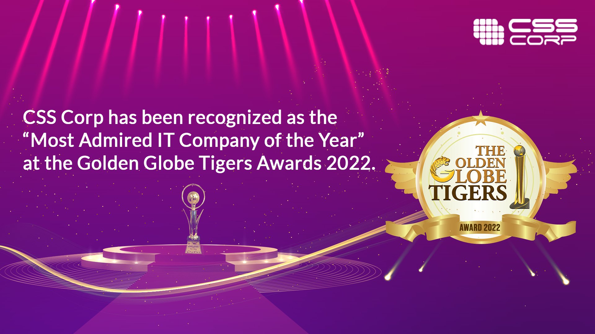 Movate - Golden Globe Tigers Awards 2022 - Css Corp for Most Admired IT Company of the Year copy